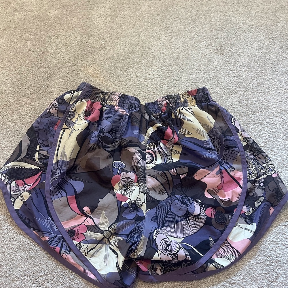 Nike Floral Athletic Shorts with Elastic Waistband
